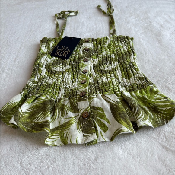 NWT Chaser Green Leaf Print Women's Top - Size Small. - Picture 9 of 13